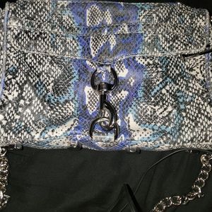 REBECCA MINKOFF MINI MAC SNAKE SKIN BLUE